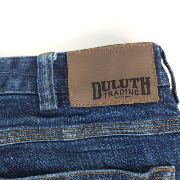Duluth Trading Flex Ballroom Jeans Mens 36x28 Blue Denim Relaxed Fit - Picture 11 of 12